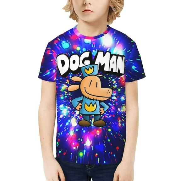 Dog Man T-shirt Graphic Short Sleeve Top Shirts Fashion Cartoon Tees