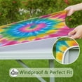 thumbnail image 6 of Rainbow Tie Dye Mandala Pattern Square Fitted Tablecloth with Elastic Edge,Square Table Cover,Washable Elastic Table Cover for Home Kitchen Party Decor 36"x36", 6 of 6