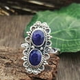 thumbnail image 3 of Divya Shakti Blue Sapphire Sterling Silver Ring: Faceted Cocktail Ring, 3 of 8