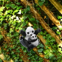 colaxi Hanging Panda Sculptur Resin Sweet Handicrafts Decorative Funny Garden Statue Animal Figure for Pond Back Yard Grass Courtyard