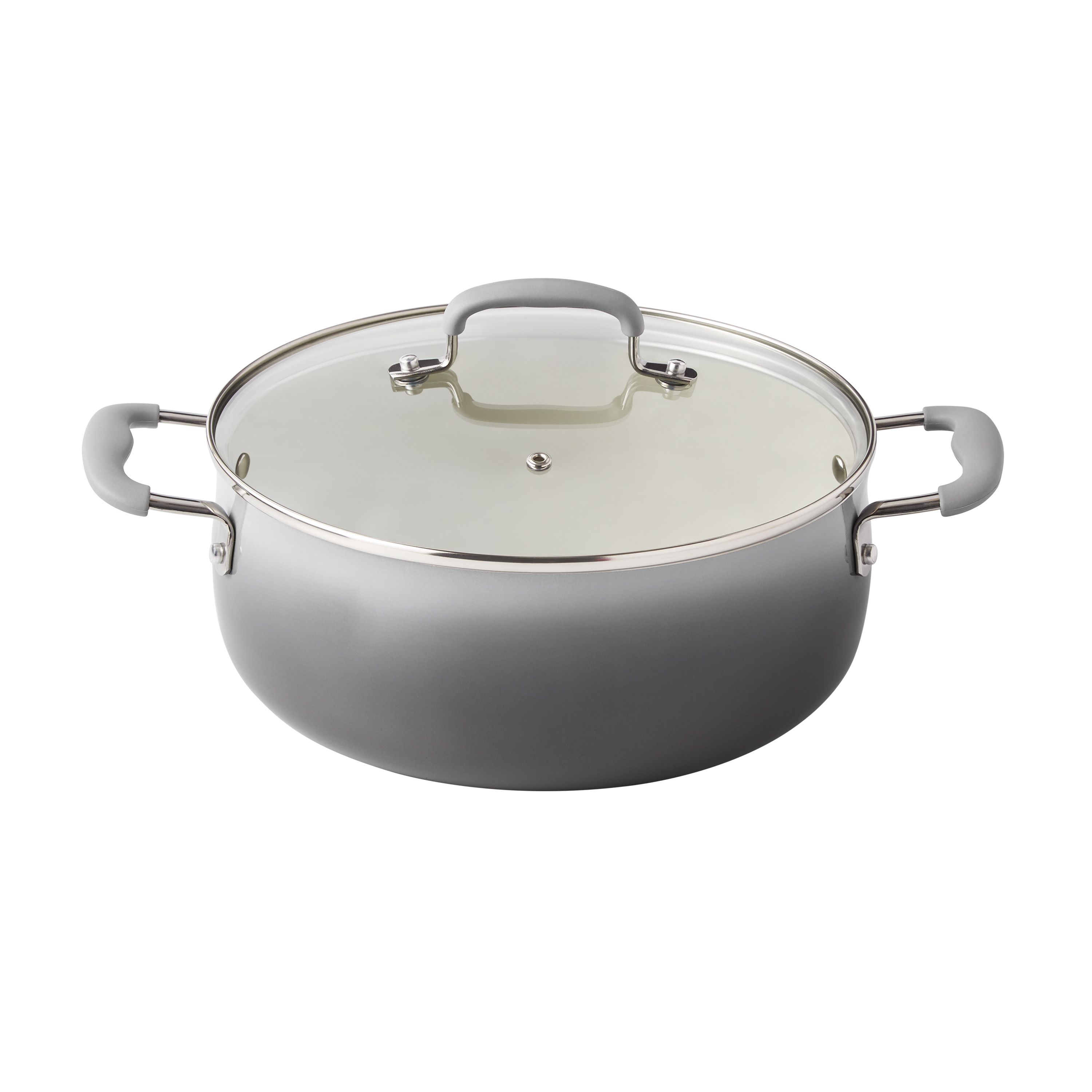 The Pioneer Woman 12 pieces Classic Belly Cookware Set, Porcelain Enamel, Ombre Grey