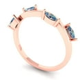 thumbnail image 2 of 0.4 ctw Wedding Band for Women - 18K Rose Gold Blue Moissanite Stackable Eternity Ring, 2 of 6