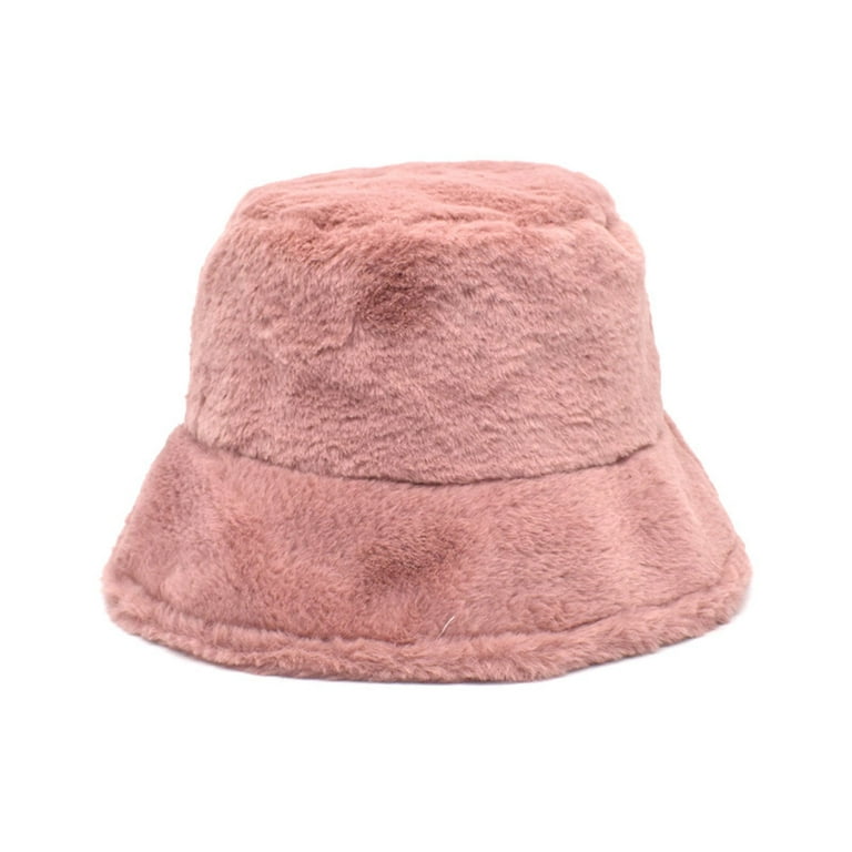 Wozhidaose bucket hat Womens Solid Color Winter Thermal Windproof Bucket  Fisherman Hat For Women For Girls trucker hat