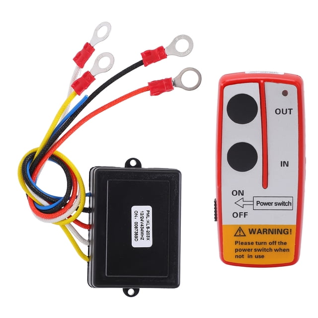 Kit de control remoto de cabrestante inalámbrico, Kit de interruptor de control remoto inalámbrico de cabrestante universal con receptor 12V 24V para camión Jeep ATV SUV(rojo)