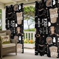 thumbnail image 2 of Outdoor Curtains for Patio Waterproof Coffee Cup Indoor/Outdoor Curtain Tiebacks Black Coffee Beans Day Privacy Curtain Sun Block Grommet Drapes for Pergolas Gazebo Porch Balcony 2 Panel 54x108 Inch, 2 of 9