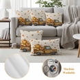 thumbnail image 6 of Yellow Truck Fall Outdoor Waterproof Pillow Covers, Thanksgiving Pumpkins Black Linen Decorative Square Throw Pillowcase Sofa Cushion Sham for Patio/Couch/Chair, 16"x16" 2 Pack, 6 of 8