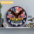 thumbnail image 2 of 12 Inch Patriotic Wall Clock, USA 250th Anniversary Wooden Round Wall Clocks with Silent Non-Ticking Quartz Movement, Battery Operated, Art Decor Hanging Clock for Kitchen, Bedroom, Living Room, 2 of 9