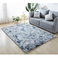 thumbnail image 2 of DUOSONG Lily Luxury Chinchilla Faux Fur Gray Area Rugs, 91 in x 63 in, 1 Count, 2 of 4