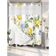 thumbnail image 4 of Summer Lemon No Hook Shower Curtain Waterproof, Bathroom Curtains with Snap in Liners and See Through Top Window, Yellow Fruits Botanical Spring Floral Hotel Style Bathtub Curtains Shower 66"Wx72"L, 4 of 8
