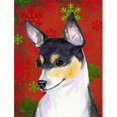 thumbnail image 1 of Chihuahua Rouge et Vert Flocons de Neige Vacances Drapeau de Noël - Taille du Jardin, 1 of 1