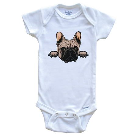 

French Bulldog Dog Breed Cute One Piece Baby Bodysuit 3-6 months white