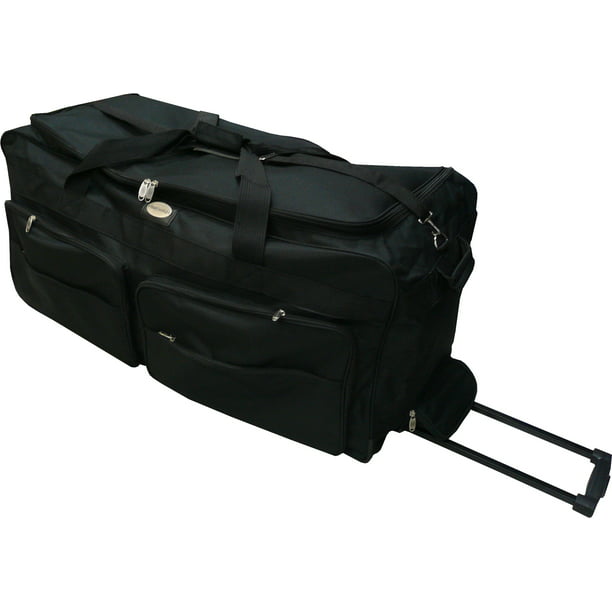 36" Polyester Rolling Duffle Bag Wheeled Travel Luggage