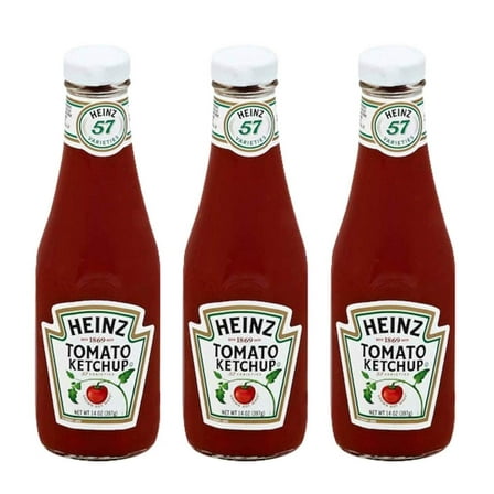 Heinz Classic Glass Ketchup Bottles, 14 Ounce Each, Pack of 3