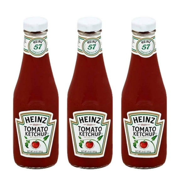 Heinz Classic Glass Ketchup Bottles, 14 Ounce Each, Pack of 3