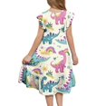 thumbnail image 6 of Pounoo New Girls Dresses 10-12 Girl'S Summer Dresses Ruffle Sleeve Tiered Swing Midi Casual Sundress With Pockets 6-15T Dresses For Kids Girls, 6 of 6