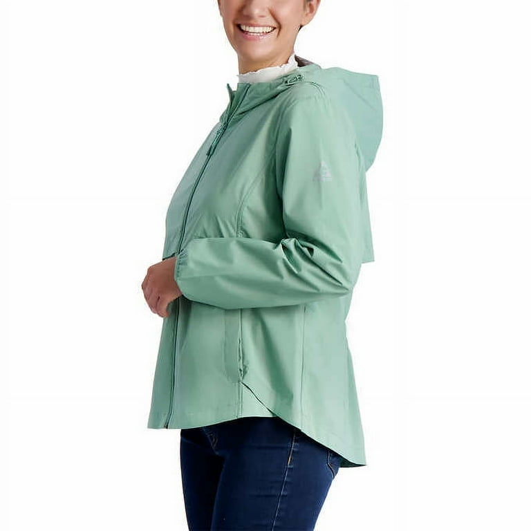 Gerry Ladies' Packable Rain Jacket Women's Rain Coat Bag Included | Green, Large