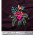 thumbnail image 1 of Soimoi Poly Georgette Fabric Floral & Leaves Tropical Fabric Prints By Yard 52 Inch Wide, 1 of 2