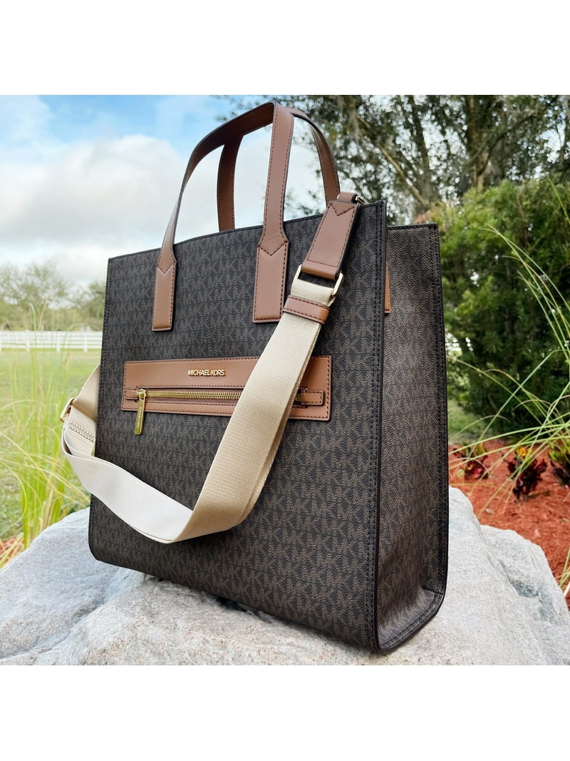未使用 MICHAEL KORS KENLY ケンリー L TOTE BAG Michael Kors Kenly Large Logo Tote Bag, North South Brown