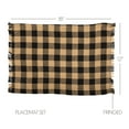 VHC Brands Farmhouse Table Mats, Burlap Black Check Country Placemats
