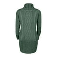 thumbnail image 4 of Women's Fashion Fall and Winter Thick Two Lapel Retro Thick Line Dress, Cozy and Elegant Wear for Casual Outings, Comfortable and Warm Fabric,Green,3XL, 4 of 5