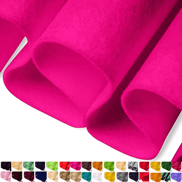 FabricLA Acrylic Felt Fabric - 72" Inch Wide 1.6mm Thick Felt by The Yard - Use Felt Sheets for Sewing, Cushion and Padding, DIY Arts & Crafts - Neon Pink, Half Yard