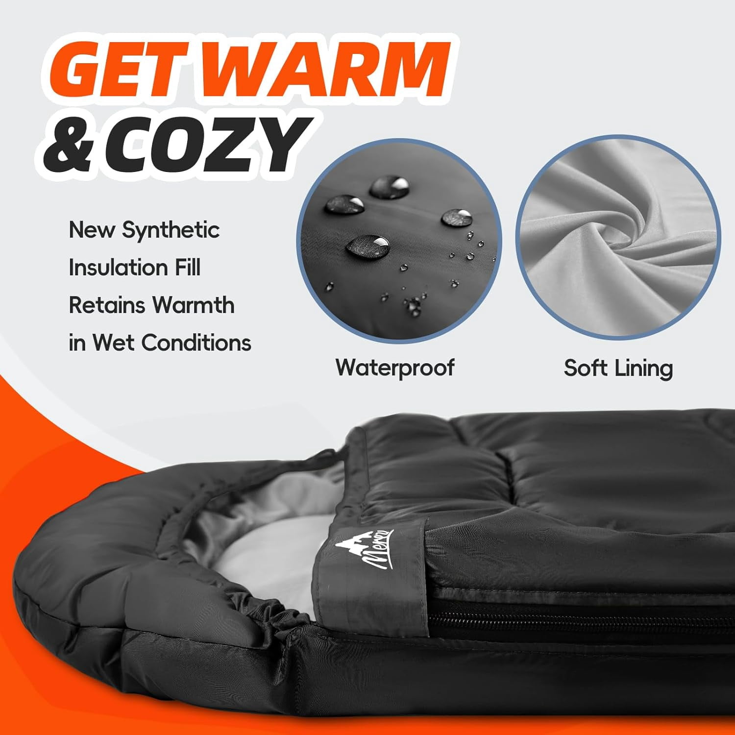 Sleeping Bags XL for Adults Cold Weather Mens Large Wide Bag Big and Tall Girls Boys with Compression Sack Camping Backpacking Warm & Cool