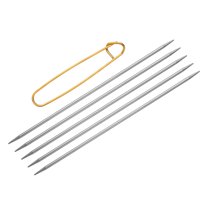 Uxcell 5Pcs US 4(3.5mm) Double Pointed Knitting Needle with Stitch Holder for Handmade Projects