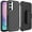 Black / Black, variant on For Samsung Galaxy A36 Rugged 2in1 Armor Combo Belt Clip Holster, Non-Slip Tough Hybrid lined Shockproof Case Cover, XPM Phone Case [Black / Black]