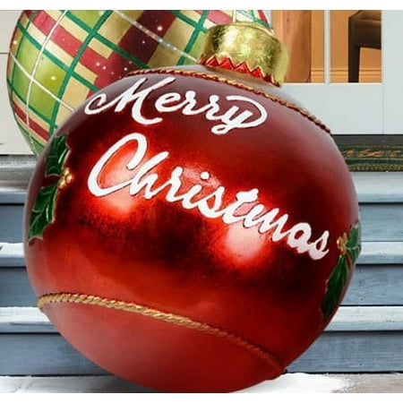 

Christmas Balls Ornaments Outdoor Christmas Inflatable Decorated Ball Made of PVC Giant Christmas Inflatable Ball Christmas Tree Decorations Snowflake Balloon Decoration with Inflator