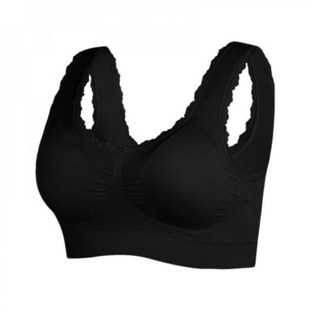 

D8 Women s Wirefree Padded Lace Bra Soft Thin U-Shape Beauty Back Breathable Side Breast Collection Push Up Sleeping Bra