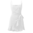thumbnail image 4 of Vedolay for Women's Casual Dresses Criss-Cross V-Neck Floral Flare Midi 2023 Summer Dress,White S, 4 of 4