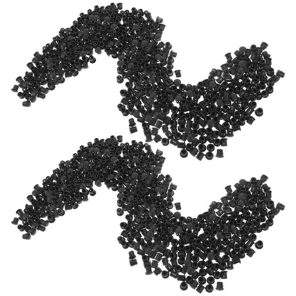 WORGEOUS 1000 Pcs Hose Filler Plastic Hole Plug 0.6X0.6X0.6CM Black