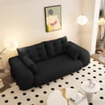 thumbnail image 3 of Human Dog Bed, Lazy Sofa Couch, 78.7" Multi-Functional Foldable Sofa Bed, 3-in-1 Teddy Fabric Foam-Filled Sleeper Sofa Bed for Living Room, Guest Bed, Black, 3 of 8