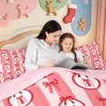 thumbnail image 4 of Manfei Vintage Christmas Snowman Full Size Comforter Sets,Merry Xmas Bedding Comforter Set,Pink Reversible,3 Pieces,1 Comforter and 2 Pillowcases, 4 of 7