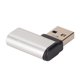thumbnail image 1 of Adaptador USB 30 a tipo C hembra aleación de aluminio Ángulo izquierdo Adaptador USB 30 a tipo C de 90 grados 10 GBPS Plug and Play Compact 3A para discos duros, 1 of 8