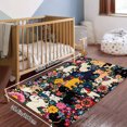 thumbnail image 3 of Colorful Dogs And Flowers Pattern Soft Small Velvet Area Rugs Non Slip Indoor Floor Carpet for Living Room Bedroom Decor, 3 of 5