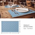 thumbnail image 3 of Placemats Set of 6, Haze Blue Plaid Woven Placemat, Linen Place Mats for Kitchen/Dining Tables, Farmhouse Modern Abstract Striped Washable Table Mats for Party, 3 of 8