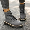 thumbnail image 2 of Rokment Women's Platform Chunky Combat Boots 2025 Vintage Fashion Winter Fall 6 Holes Lace up Mid Calf Ankle Booties, 2 of 6