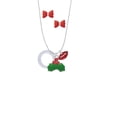 thumbnail image 2 of Delight Jewelry Acrylic 7/8" Ring Imitation Pearl Christmas Kiss Charm Necklace and Stud Earrings, 2 of 4