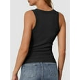 thumbnail image 2 of Women's Crew Neck Tank Tops Breathable Slim Fit Sleeveless Design Trendy Going Out Tops, 2 of 4