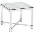 thumbnail image 2 of Studio 55D Modern Clear Acrylic Square Accent Table 22" Wide Shiny Chrome Silver Corner Glass Top Living Room Home House Bedroom, 2 of 6
