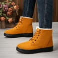 thumbnail image 2 of Leozcaa Womens Combat Boots Lace Up Ankle Boots Winter Snow Boot Fashion Plush Cotton Booties Shoes, 2 of 7
