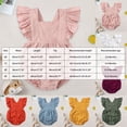 thumbnail image 4 of mgoYE Baby Girls Playsuits Ruffled Bodysuit 3 6 12 18 Month Fly Sleeve Romper Newborn Cotton Linen Jumpsuit Infant Summer Clothes(Purple,3-6 Months), 4 of 7