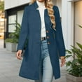 thumbnail image 4 of DHFJKG Jackets For Women Trench Coat Long Sleeve Button Down Mediun Length Slim Fit Overcoat Timeless Solid Color Versatile Outerwear, 4 of 7