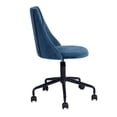 thumbnail image 5 of CRO Decor Velvet Fabric Swivel Task Chair with Adjustable Height in Blue, 5 of 9