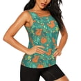 thumbnail image 2 of Xecao Fall Forest Squirrel print women's scoop neck, loose-fit workout tank tops for the gym., 2 of 9