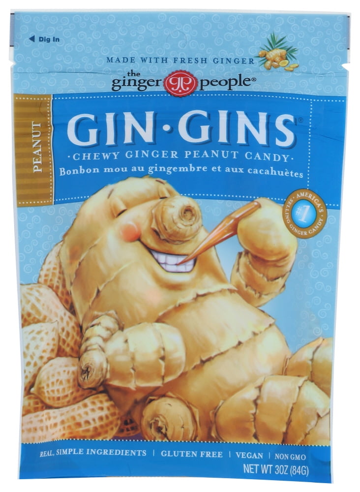 The Ginger People Gin Gins Peanut Chewy Ginger Candy, 3 Oz