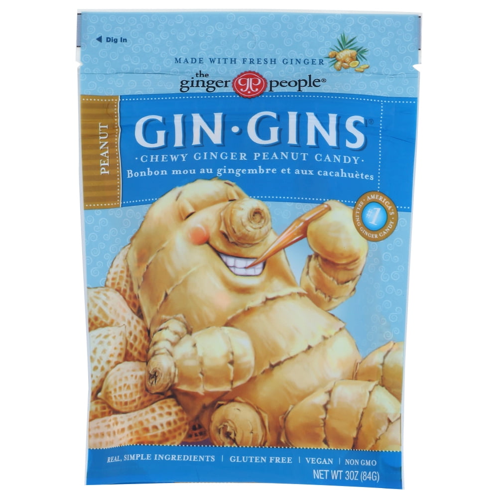 The Ginger People Gin Gins Peanut Chewy Ginger Candy, 3 Oz Walmart