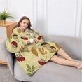 thumbnail image 5 of Oversized Wearable Blanket Hoodie,Colorful Mushroom Berry Leaf Beige Pattern Sherpa Blanket Hoodie with Super Pockets,Super Warm Fuzzy Pullover for Women & Men, 5 of 6
