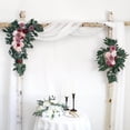 thumbnail image 4 of facefd Rustic Artificial Flower Swag Handmade Hanging Rose Flower Swag Wall for Parties Arbor Ornament Pink, 4 of 9